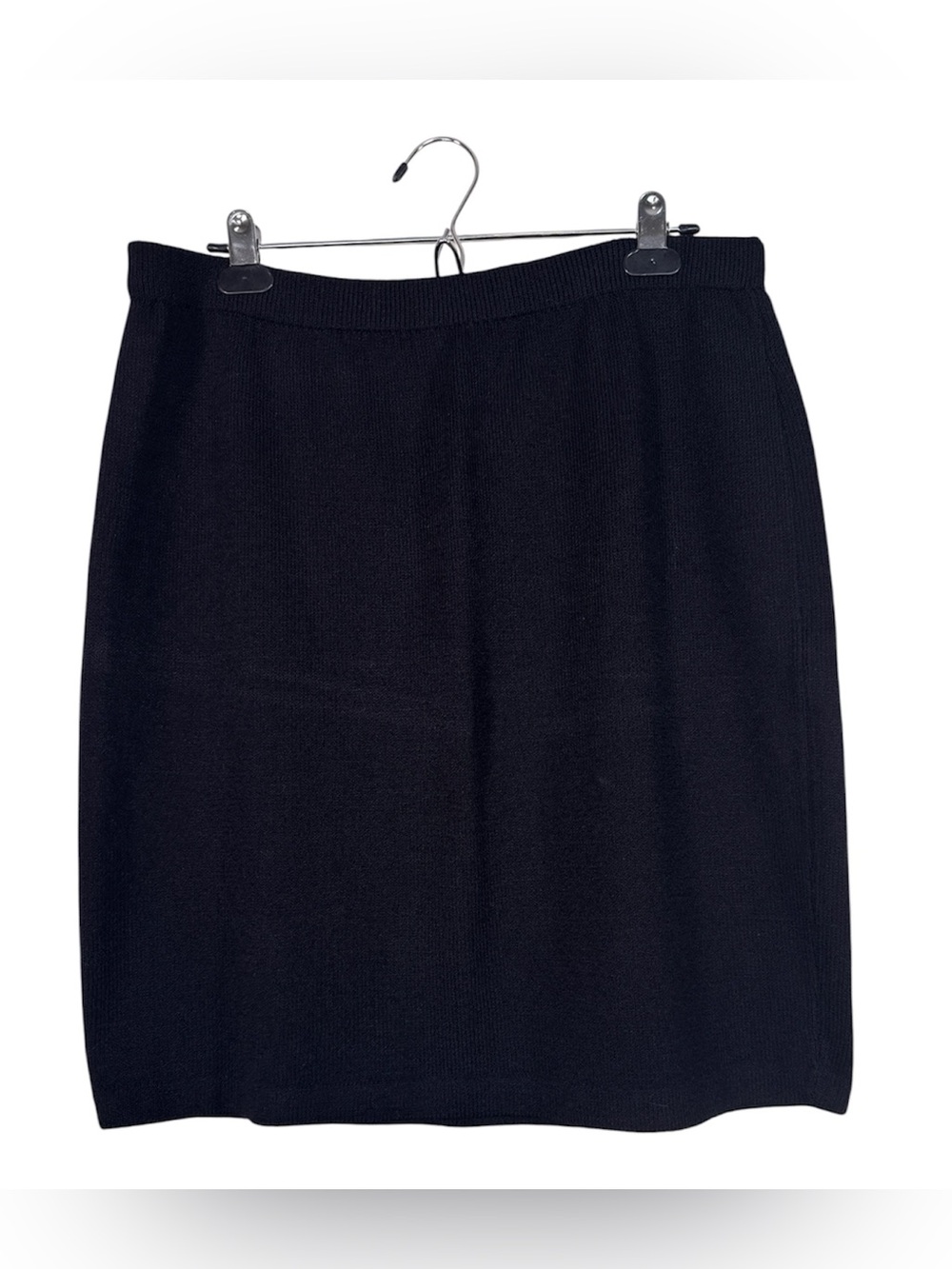 St John Black Santana Knit Mini Skirt Womens 14 Classic Quiet Luxury Pencil